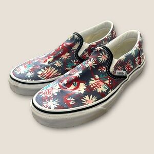 Vans Classic Slip-On Graffiti Floral Print Sneakers | Size 4.5